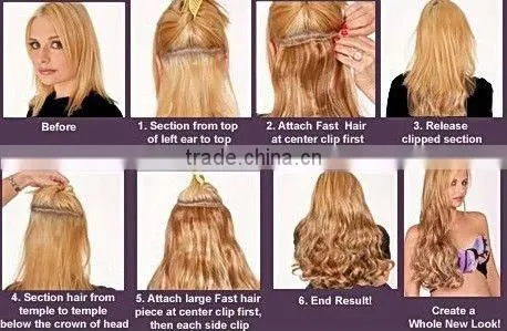 QUALITY REMY Mixed color clip on indian hair extensions