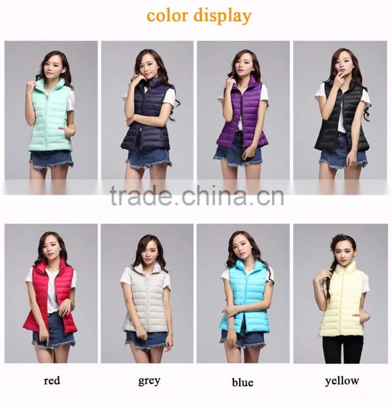European style down vest ladies vest for Women