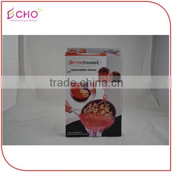 Collapsible Cooking Utensil POM&Silicone Food Grade Strainer/Colander