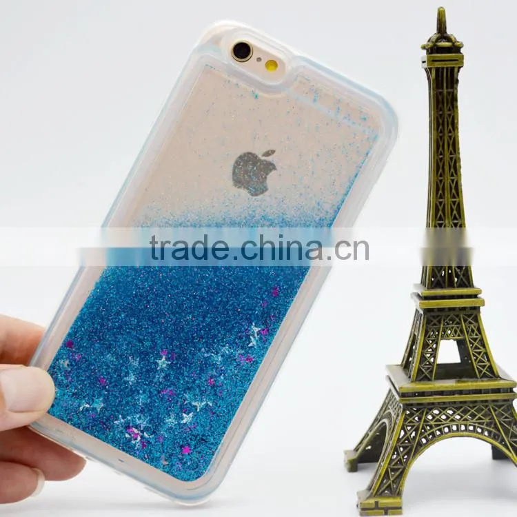 Mobile Phone Jelly TPU Case For Iphone 6 4.7",For Iphone 6 Case TPU Quicksand Liquid Glitter Case