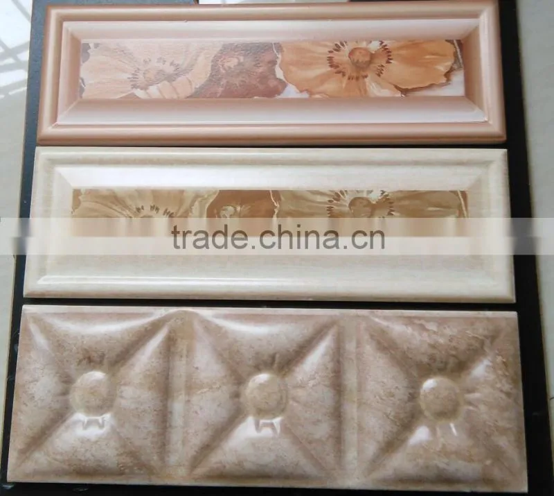 inkjet ceramic relief decor border/listello macthing wall tile length 260/300/350mm