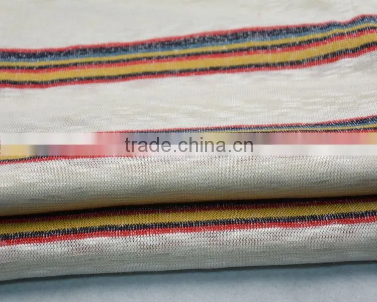 Jiufan Textile Good Quality Yarn Dyed Striped Hacci Soft Rayon Polyester Knitting Fabric