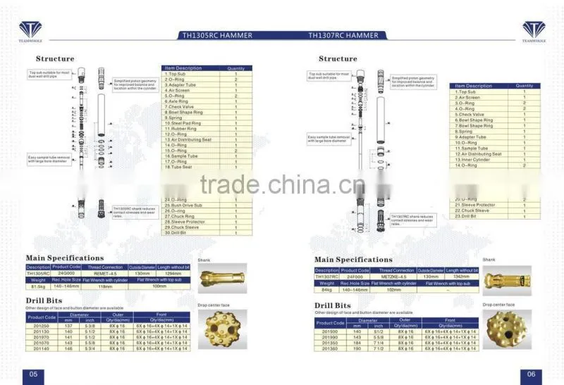 High air compressor used RC DTH hammer