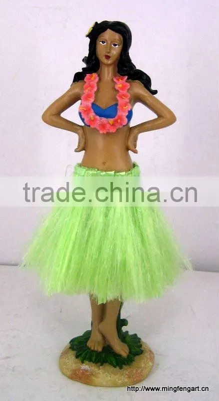 polyresin hawaii hula girl hip bobble figurine