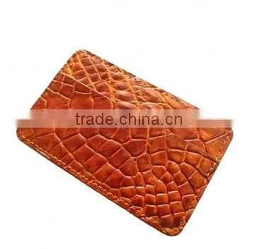 Crocodile leather card clip wallet SCRCW-001