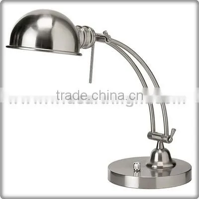Chrome Finish Metal Adjustable Lamp With Knob Switch UL Desk Light For Hotel Guestroom Or Office T50010