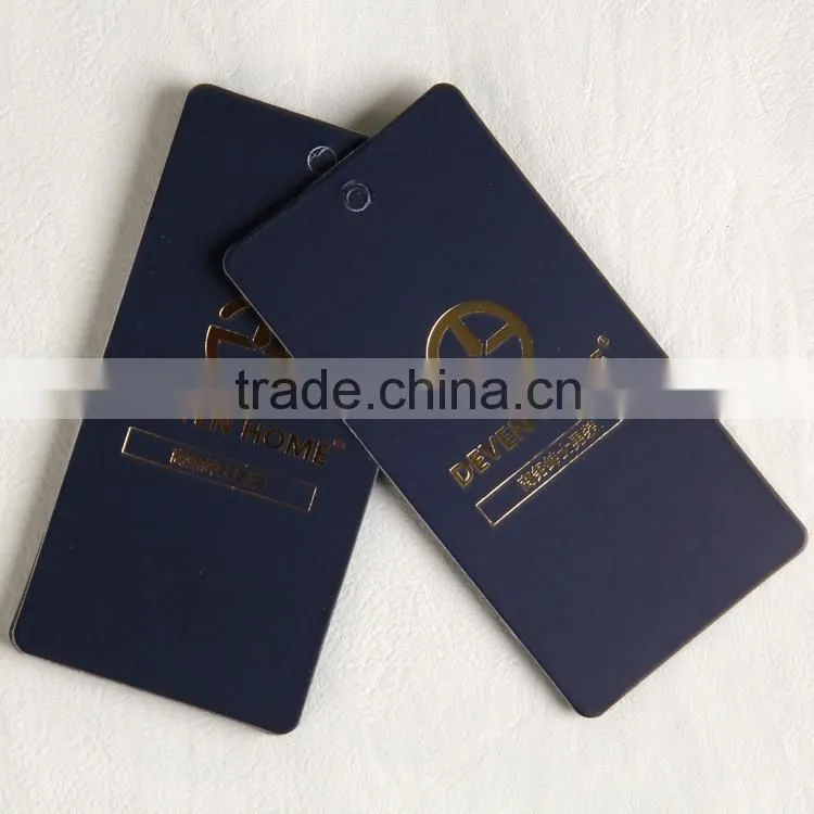 Coated art paper printting black with foil stamping hangtag for business men
