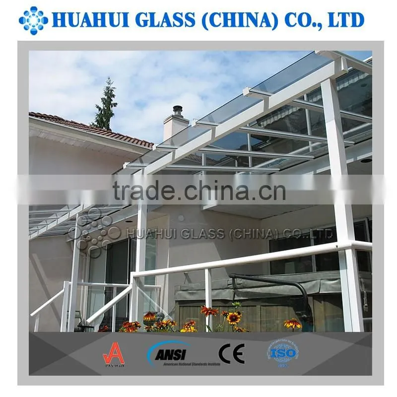 high quality laminated tempered canopy safe glass with CE ISO ANSI certificated