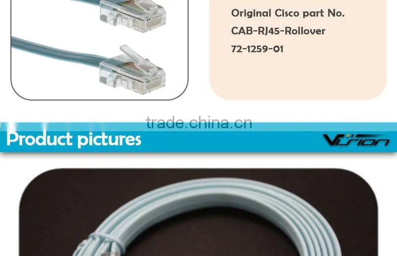 Cisco RJ45 to RJ45 Rollover Console Cable, light blue, CAB-500RJ