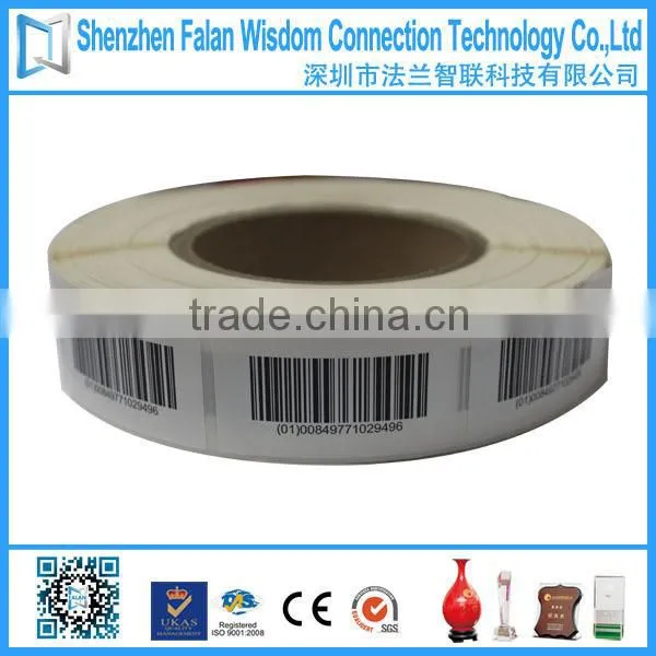 Custom printed barcode removable label