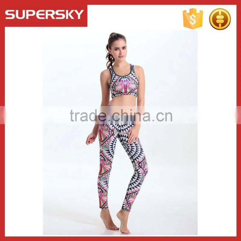 K-827 Fashion Ladies Sublimation Printed Fitness Yoga Wear Sport Yoga Wear For Women