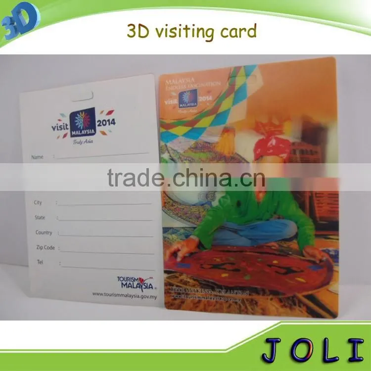 china factory 4C offset pet lenticular 3d visiting card printing