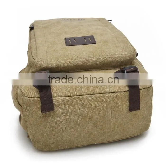 China wholesale vintage canvas backpack school bags for teenagers boys