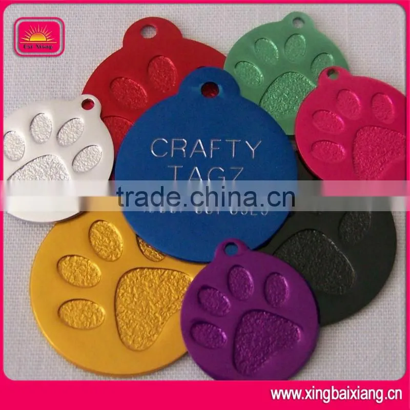 Aluminum embossed colorful dog tags