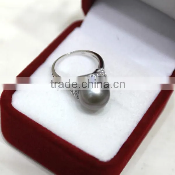 Tahiti pearl price natural pearl round ring real 925 silver ring