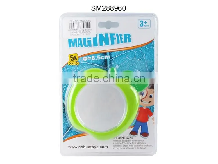 Outdoor scientific magnifing glass plastic mini kids magnifier