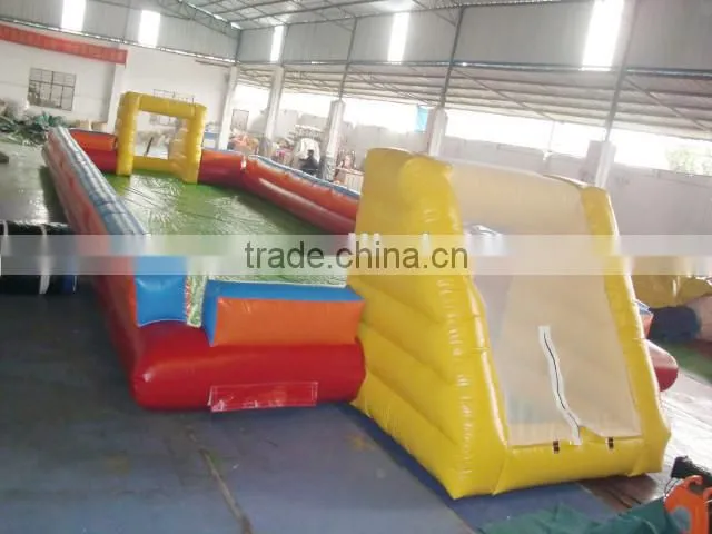 customized inflatable soap football field