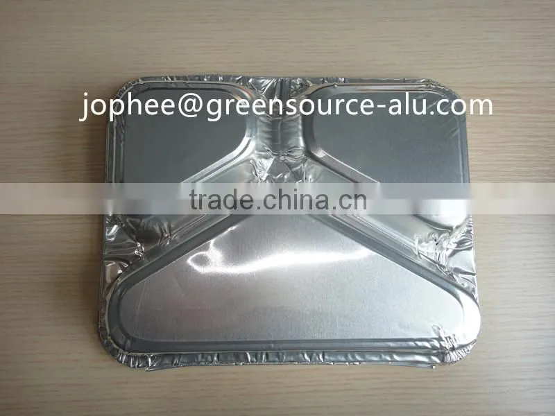 Three compartment aluminum foil container