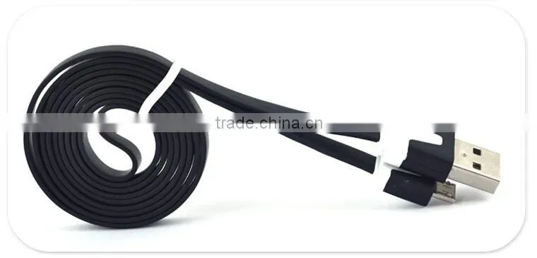 2m V8 usb charging cable flat micro usb cable for android mobile phone