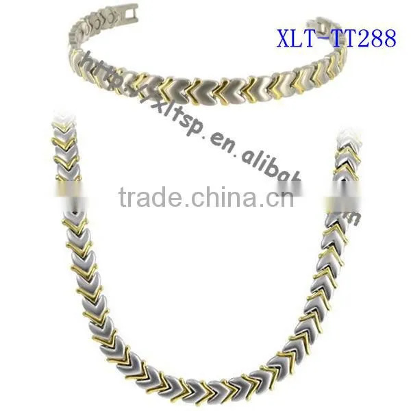 XLT-TT292 Titanium Magnetic Necklace and Bracelets Set