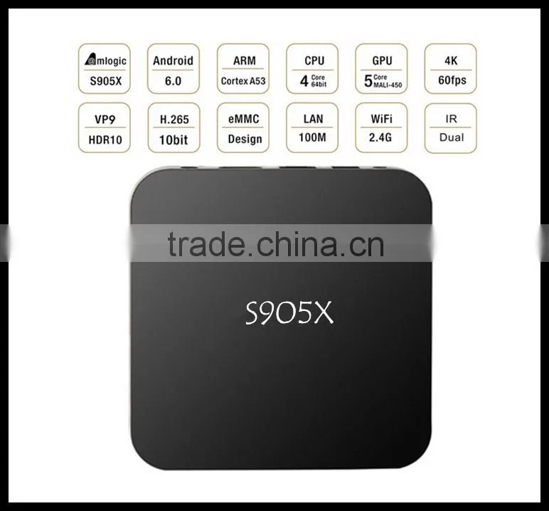 2016 newest Amlogic S905X with Android 6.0 Marshmallow starhub tv box singapore