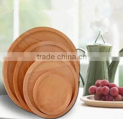 round wooden Eco-friendly fruit tray, kids dinner plate ,Western Food storage tray