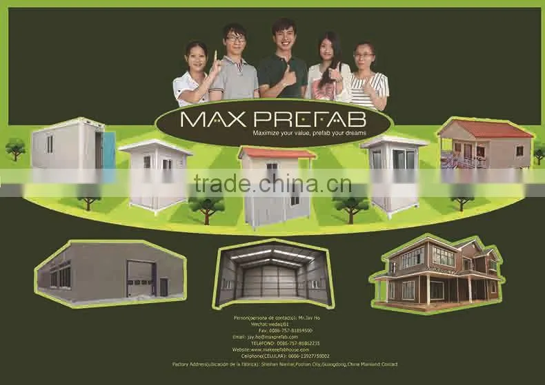 High Quality Low cost light steel frame 20ft Prefabricated home container home