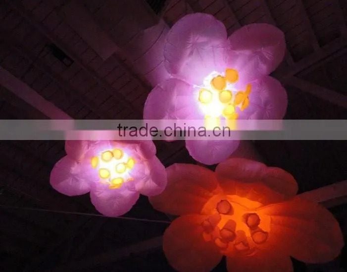 Attractive inflatable wedding flower stage decoration hanging inflatable led flower