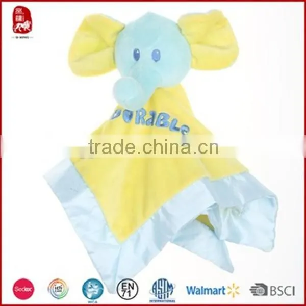 ICTI SEDEX factory top quality cute promotional baby plush comforter blanket