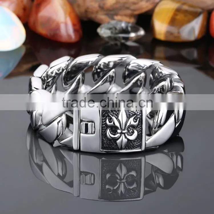 2016 new product stainless steel skull bracelet designs jewelry fashion bracelet bike chains for men /women