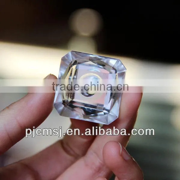 Crystal glass clear knop