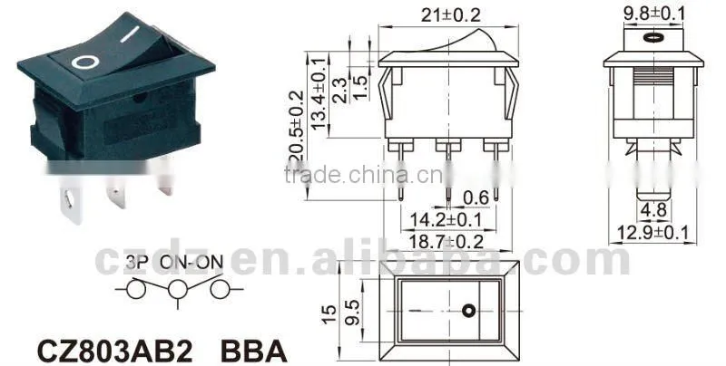 ON-OFF household electrical switch,copper leg round type illumiated rocker switch