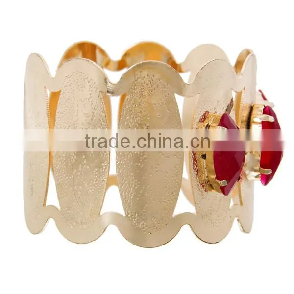 Hot Sale Gold Plated Red Resin Bangle