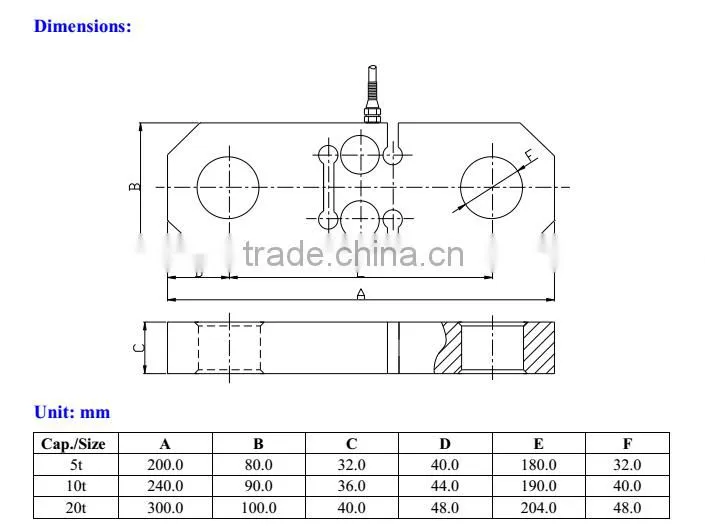 Tension link crane scale load cell