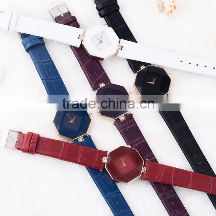 New models from Doris Watch octagon case colorful leather band brand your own women luxury watch