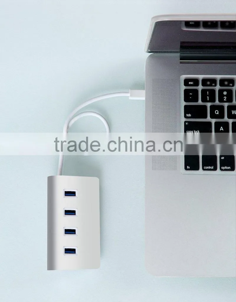 Aluminum casing NEW USB 3.1 Type C to 4 ports USB 3.0 HUB
