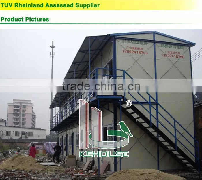 Double slope style prefabricated house residential building construction