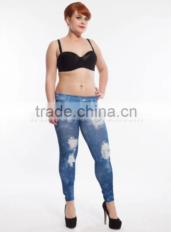 Plus size jeggings spandex fabric sexy ladies jeans leggings