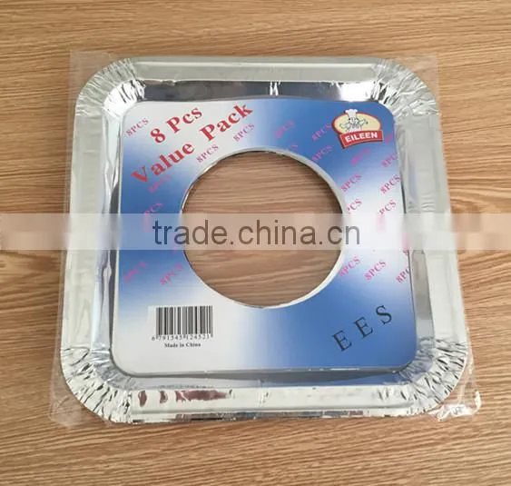 Household Aluminium Foil Gas Burner/Gas Stove Protector 8 3/4" X 8 3/4"