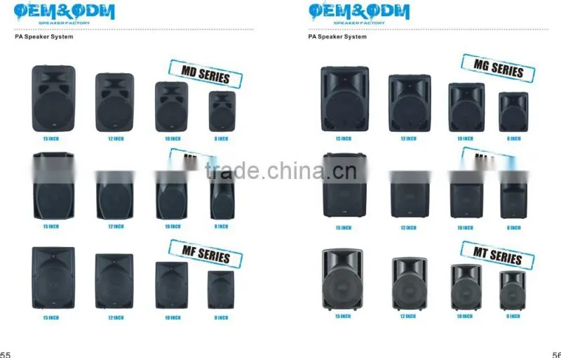 15'' active speaker box with wheels and handle pro sound box