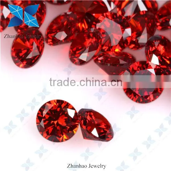 Cubic zirconia orange red topaz 2mm cz stone for jewelry