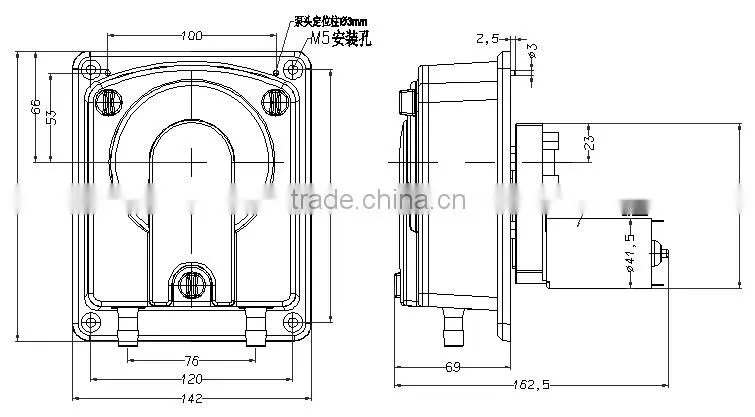 wash machine JIHPUMP OEM peristaltic pump quick install panel type of flow rate less than 5900ml/min