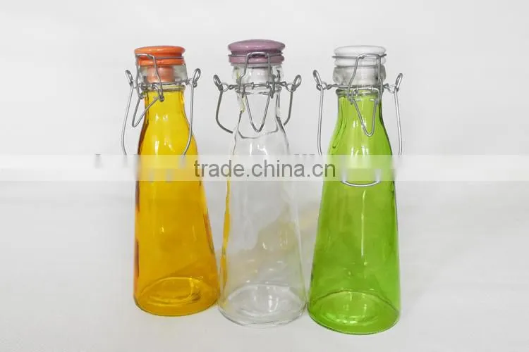 500ml liquid glass bottle with clip lid