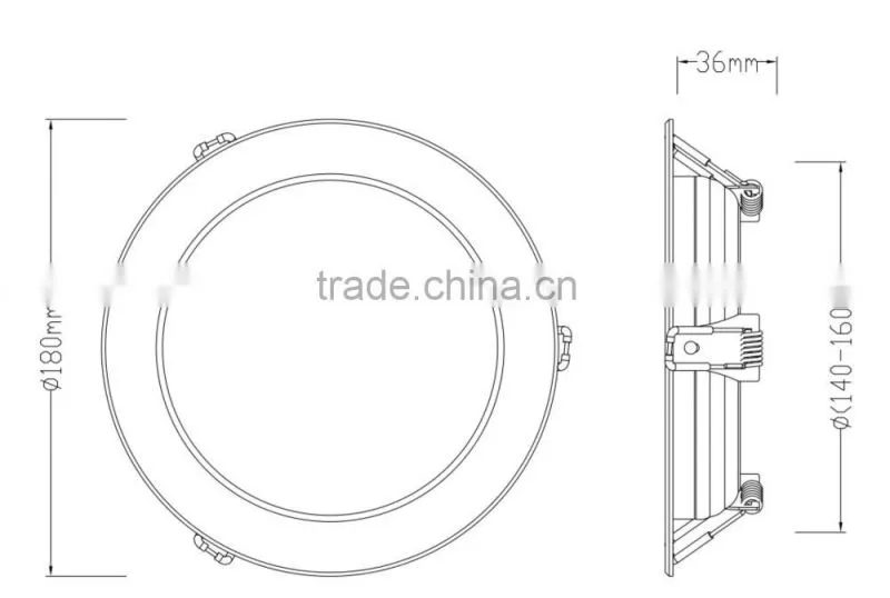 high quality 5 inch 12w warm white smd led downlight