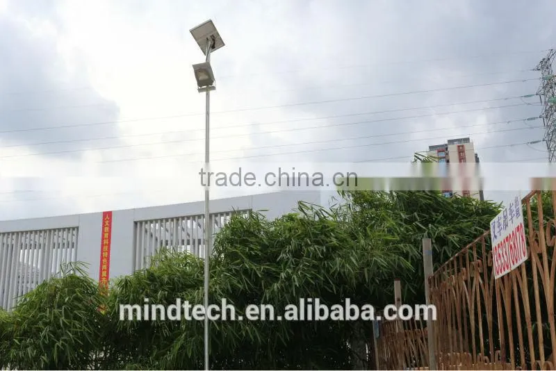shenzhen mindtech automatic time-controlled solar street light pole IP65 certificated CE&RoHS MRD 807