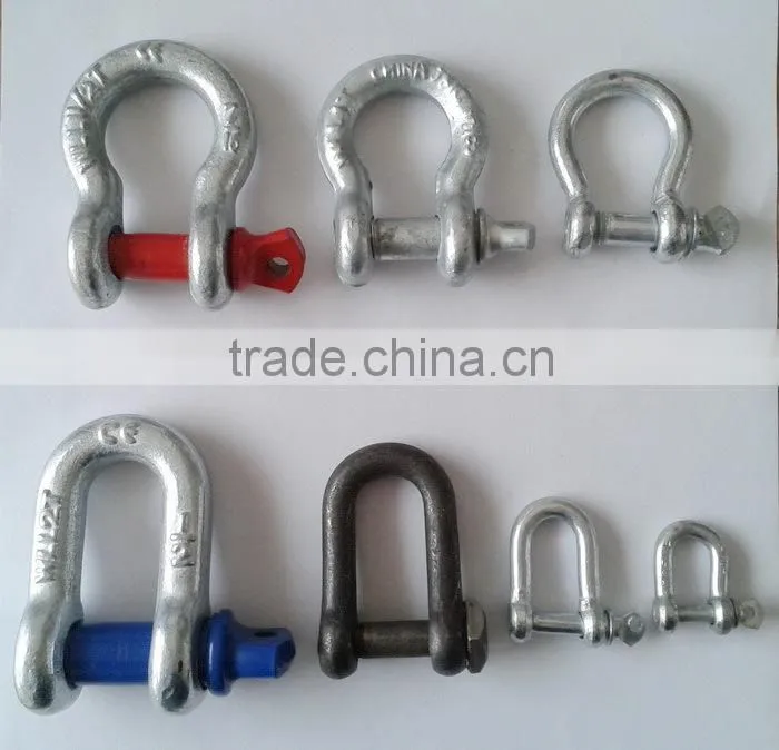 Wire rope shackle European type screw d shackle