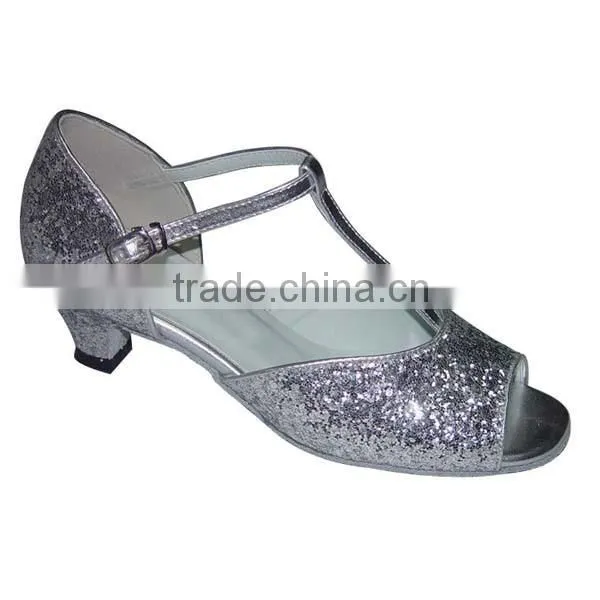 2016 fashion dance shoes from china 100% Leather sole dancing shoes wider shiny buckle zapatos de mujer