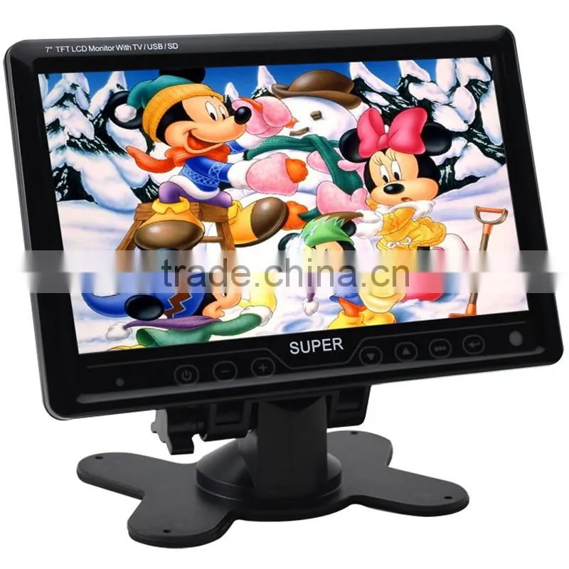stand alone 7 inch car tv monitor with usb led tv monitor