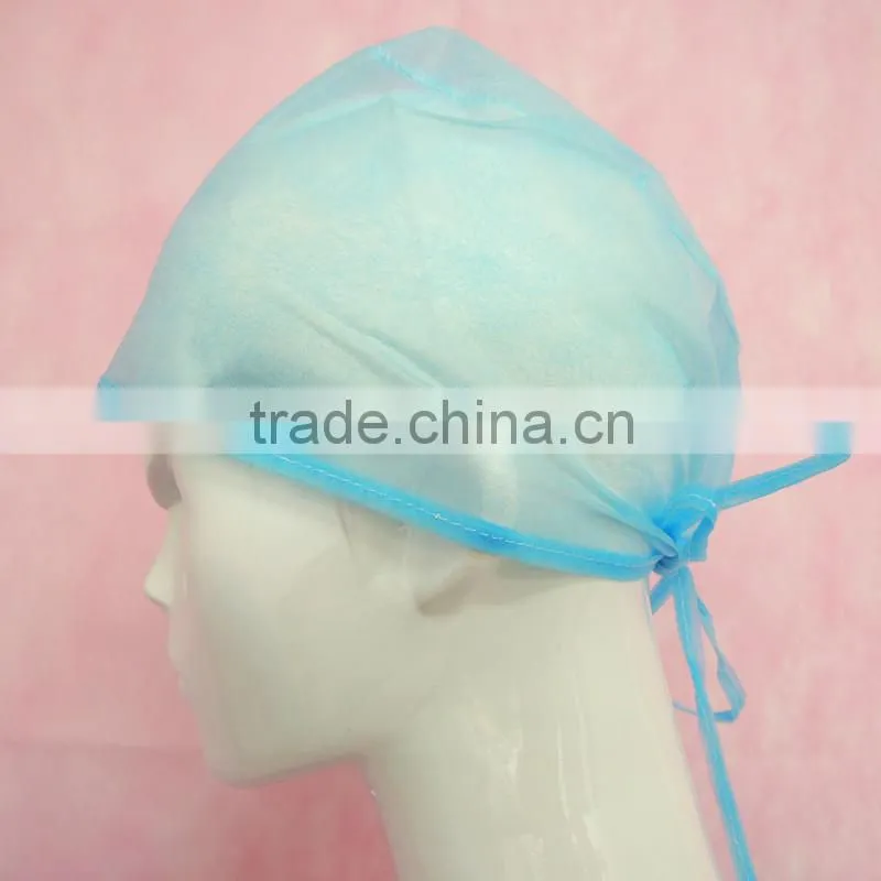 100% Guarantee tie back single layer Surgical Disposable Scrub Doctor Hat