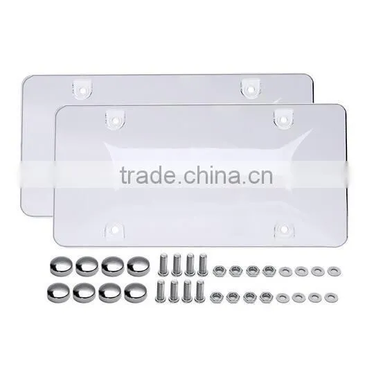 Wholesale 2set Clear Bubble License Plate Shiled Covers 92615 Custom Car Licenses Frames With Screws Caps